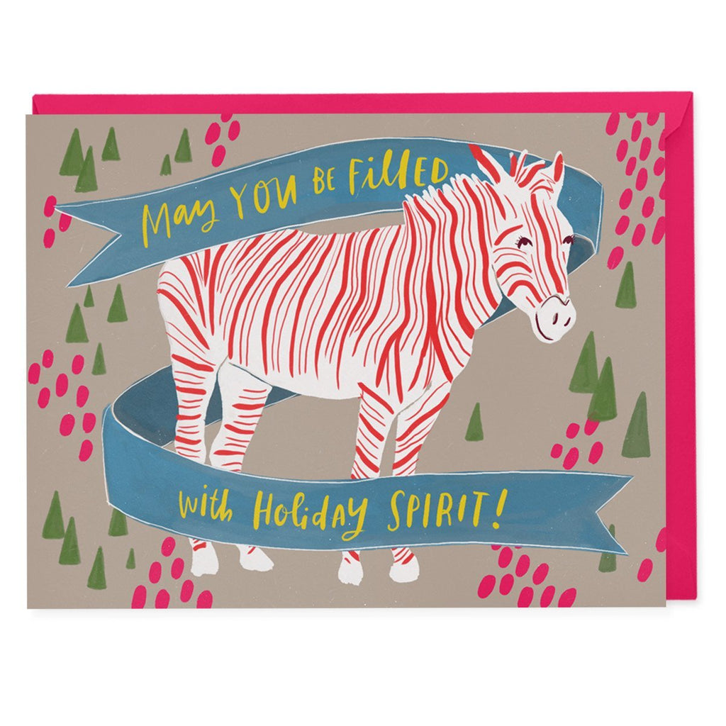 Em & Friends Holiday Spirit Zebra Card by Em and Friends, SKU 2-02193
